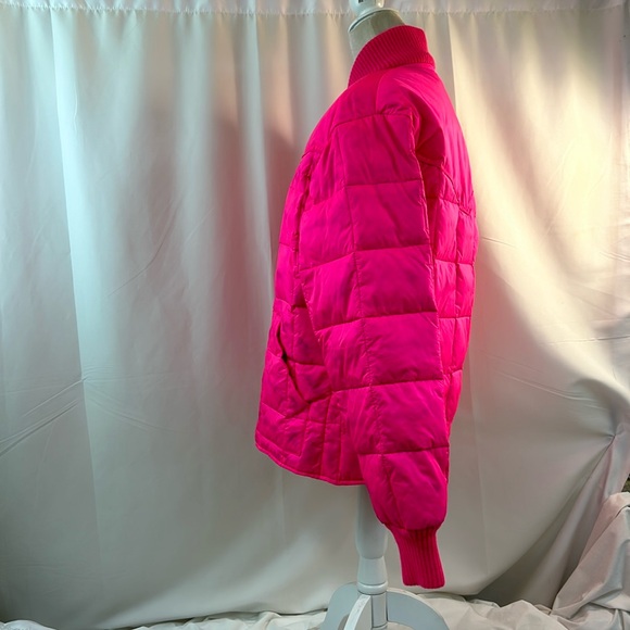 Drysdales Down Feather Nylon Puffer Jacket Coat Neon Pink Size Small - Picture 3 of 12